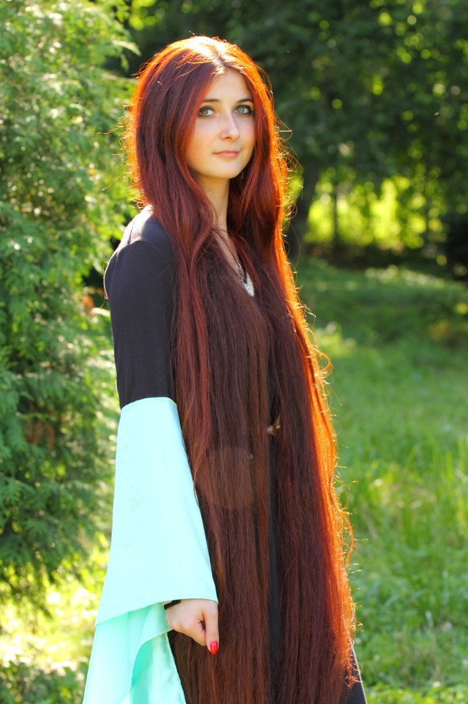 Long ginger hair
